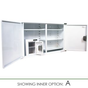 CMED403 medicine cabinet with internal controlled drugs cabinet option A
