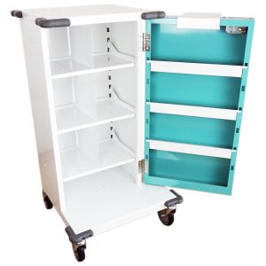 PM410 MDS Drugs trolley with door open showing inside