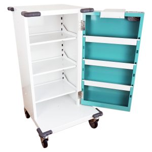 PM150 MDS Drugs trolley with door open showing inside