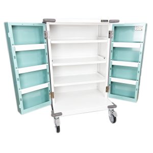 PM220 MDS Drugs Trolley main image with doors open showing shelves