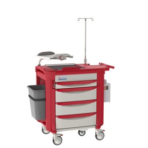 Resuscitation cart LECCRP2-RD in red