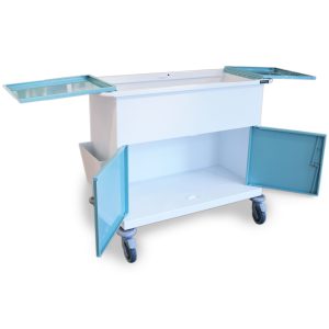 large secure medical records trolley