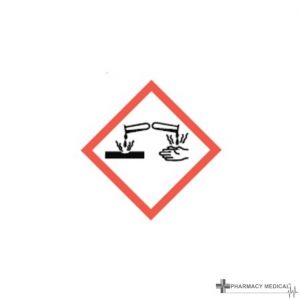 caustic substance CoSHH cabinet warning label