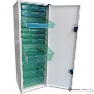 tower unit with plastic trays