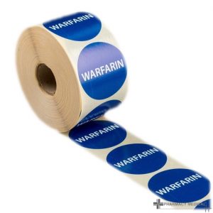 warfarin prescription alert stickers