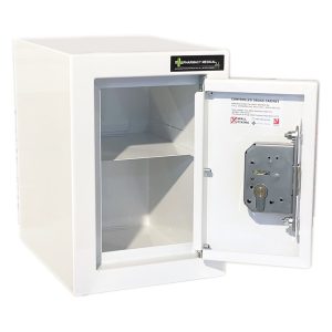 CDC001 Controlled drugs cabinet open showing shelf