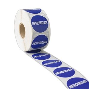 Methotrexate prescription alert sticker rolls