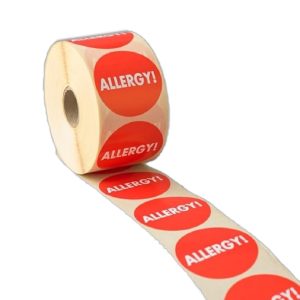 allergy prescription alert sticker rolls