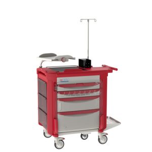 Resuscitation cart LECCRP3-RD in red