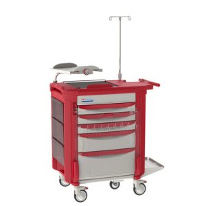 Resuscitation cart LECCRP5-RD in red